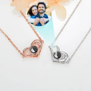 Customized Photo Projection Heart Pendant