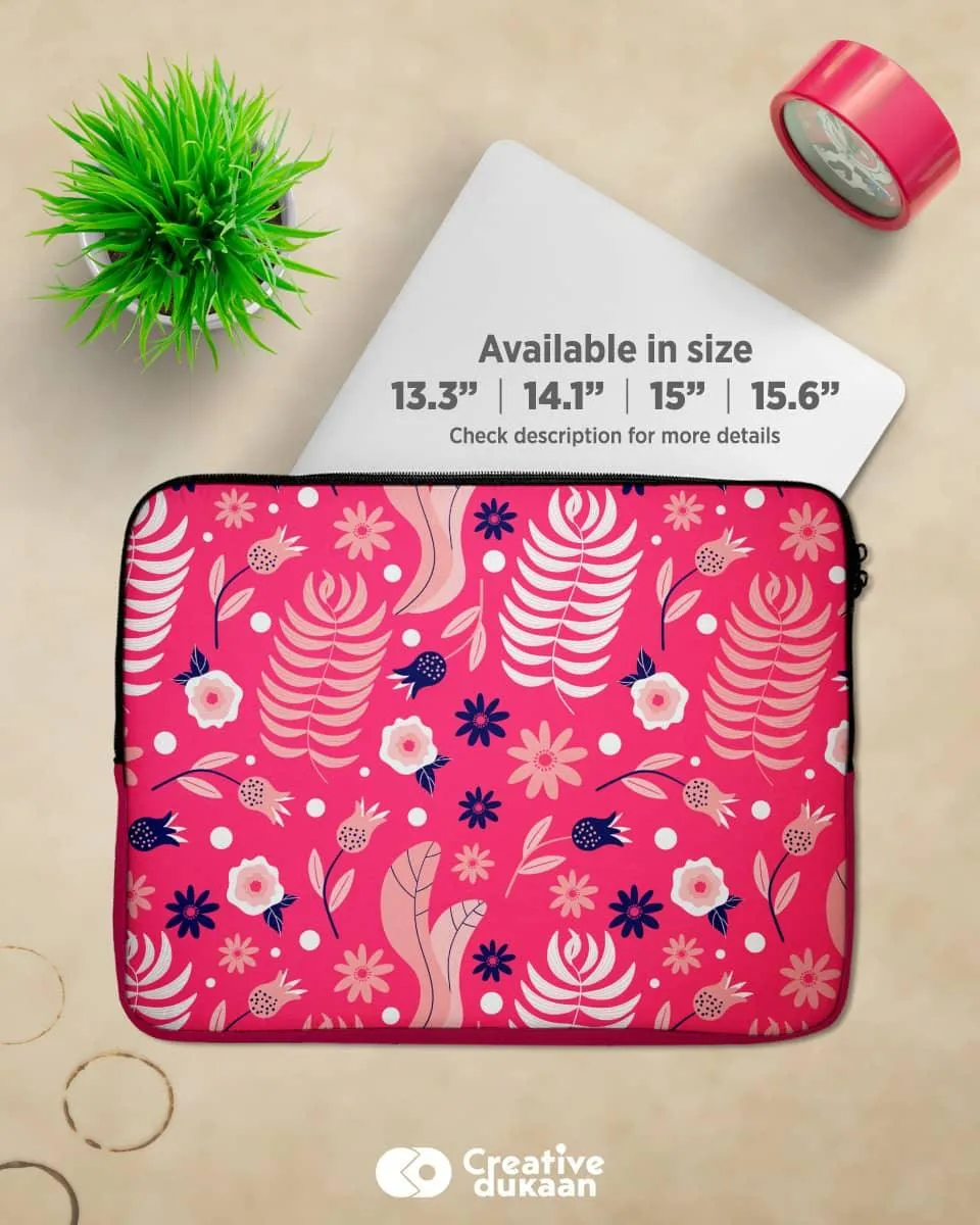 Cute Laptop Sleeve With Pink Floss Beautiful Pattern