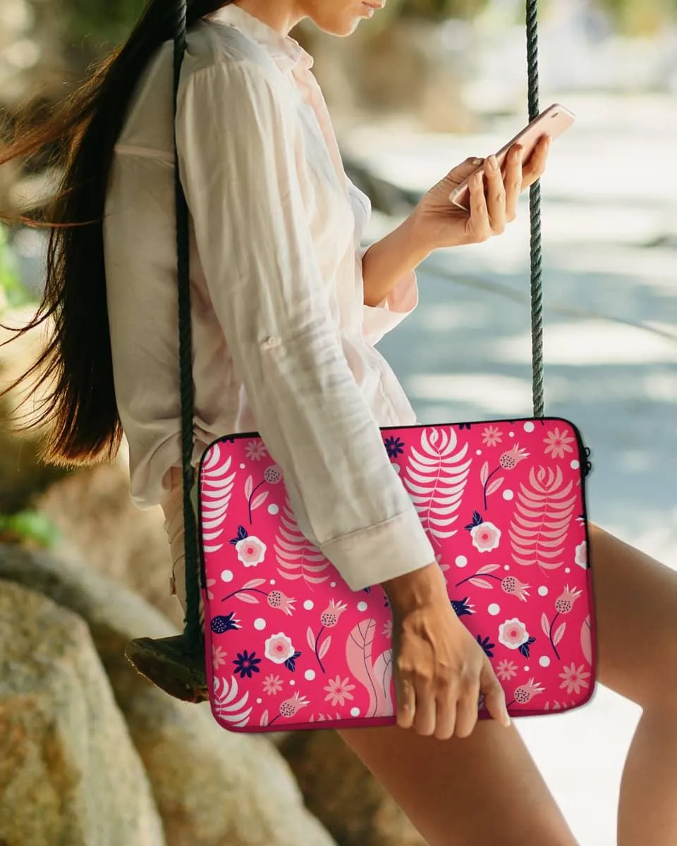 Cute Laptop Sleeve With Pink Floss Beautiful Pattern
