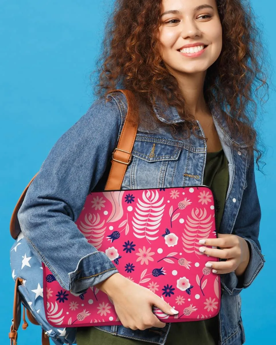 Cute Laptop Sleeve With Pink Floss Beautiful Pattern
