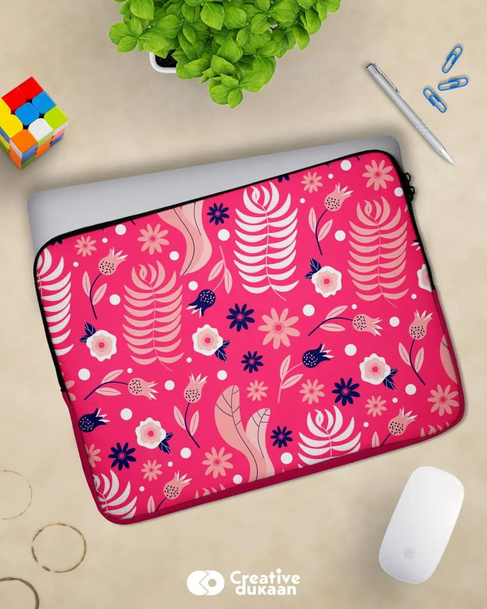 Cute Laptop Sleeve With Pink Floss Beautiful Pattern