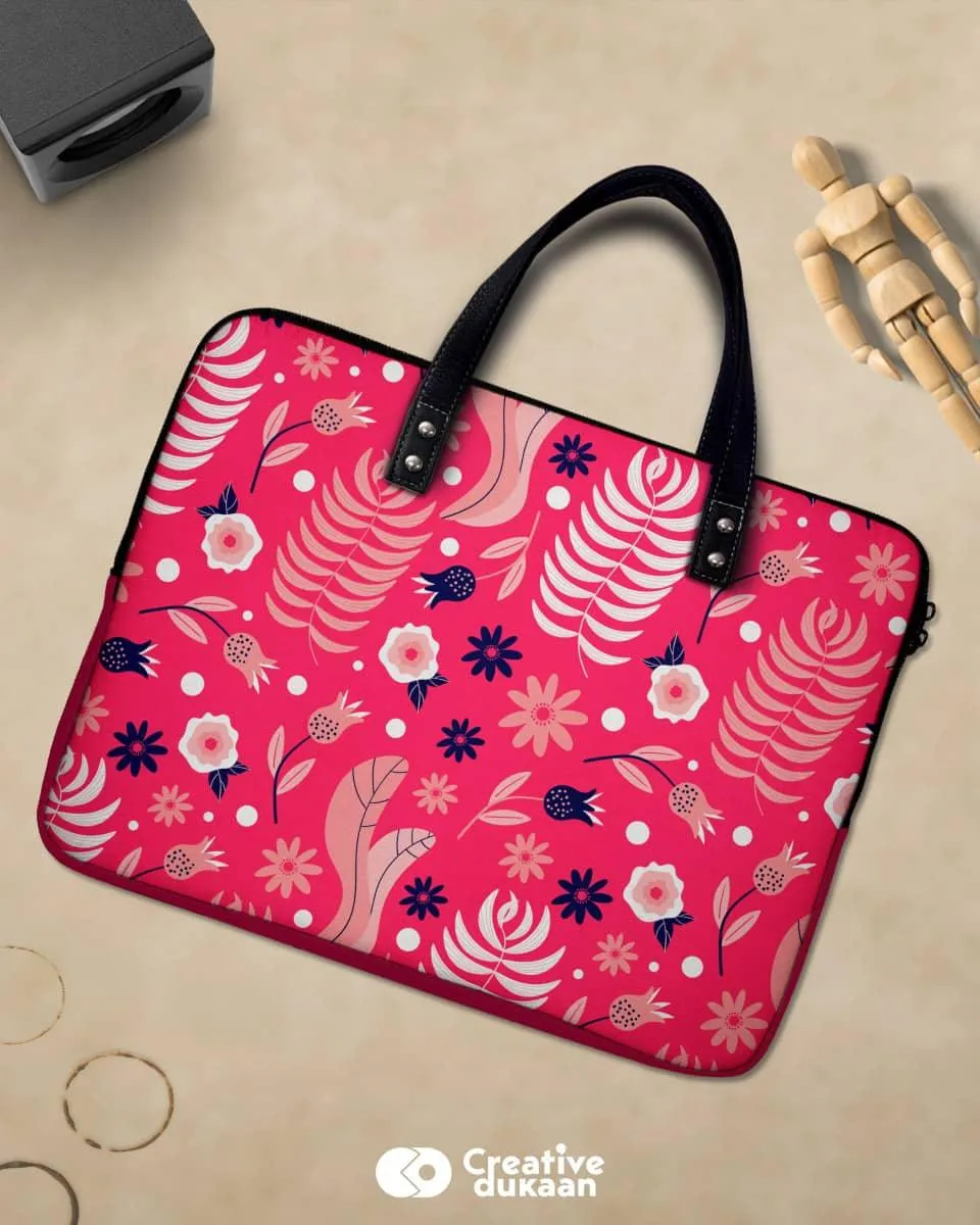 Cute Laptop Sleeve With Pink Floss Beautiful Pattern