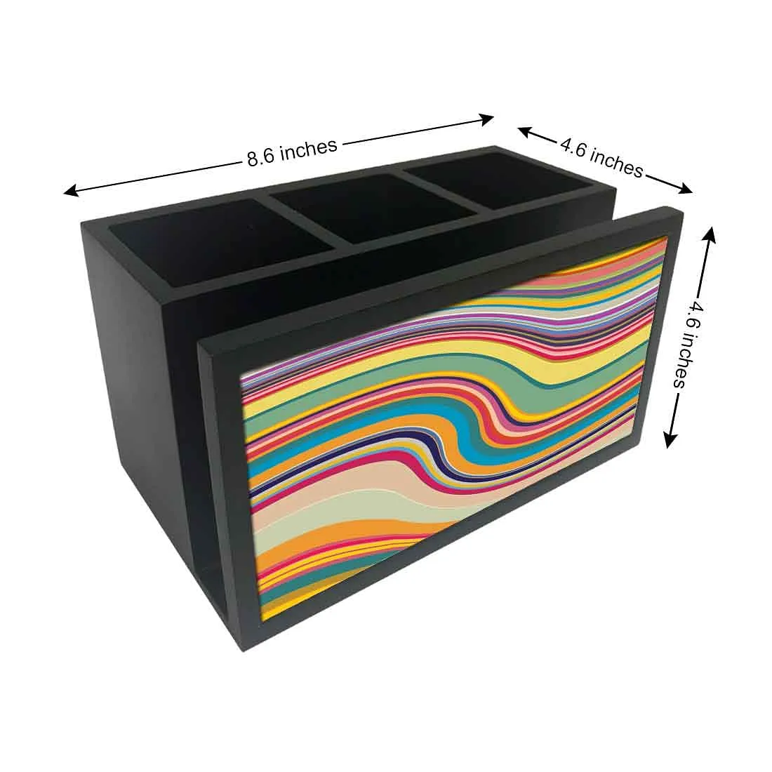 Cutlery Tissue Holder Napkin Stand -  Coloreful Waves Lines