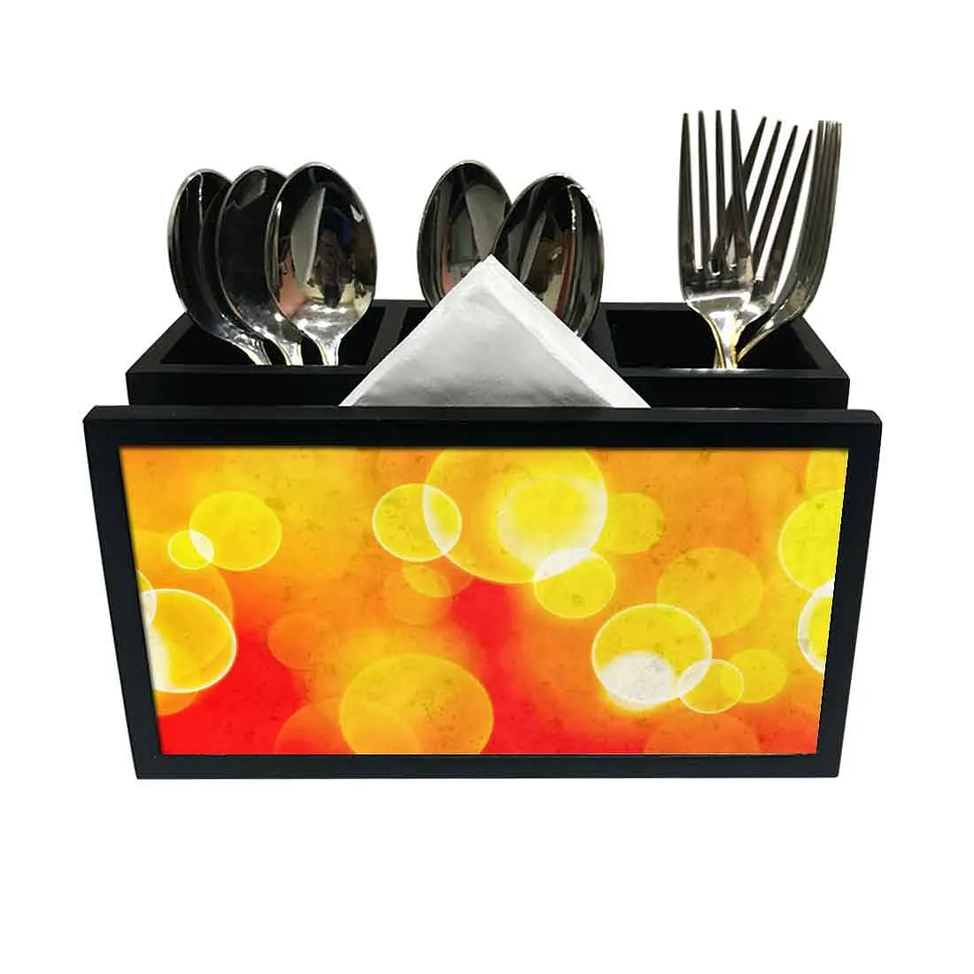 Cutlery Tissue Holder Napkin Stand -  Golden Dots