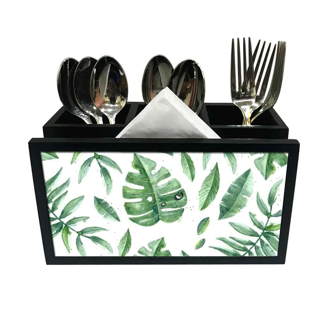Cutlery Tissue Holder Napkin Stand -  Monstera Leaves