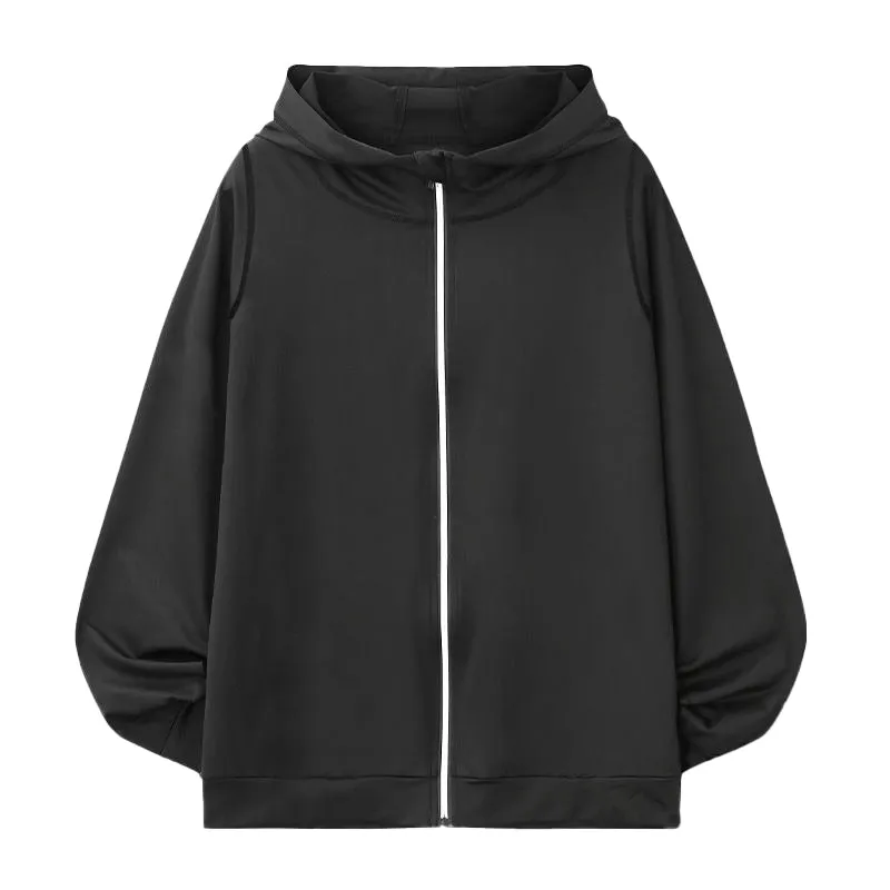 Elastic Hooded Reflective Printed Jacket