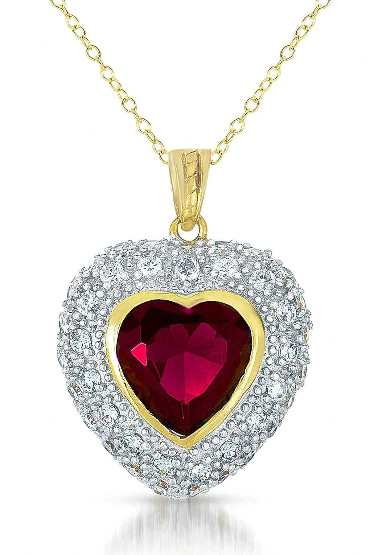Emma Heart Shaped Emerald Cubic Zirconia Last Pair Necklace