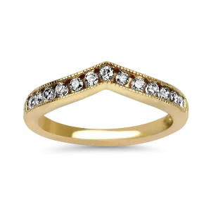 Estate 14K Yellow Gold V-Style Diamond Band