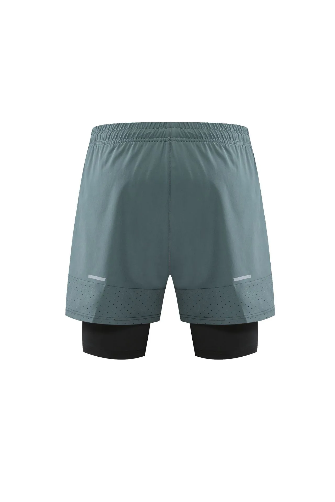Fake 2 Piece Elastic Quick-Dry Sports Shorts