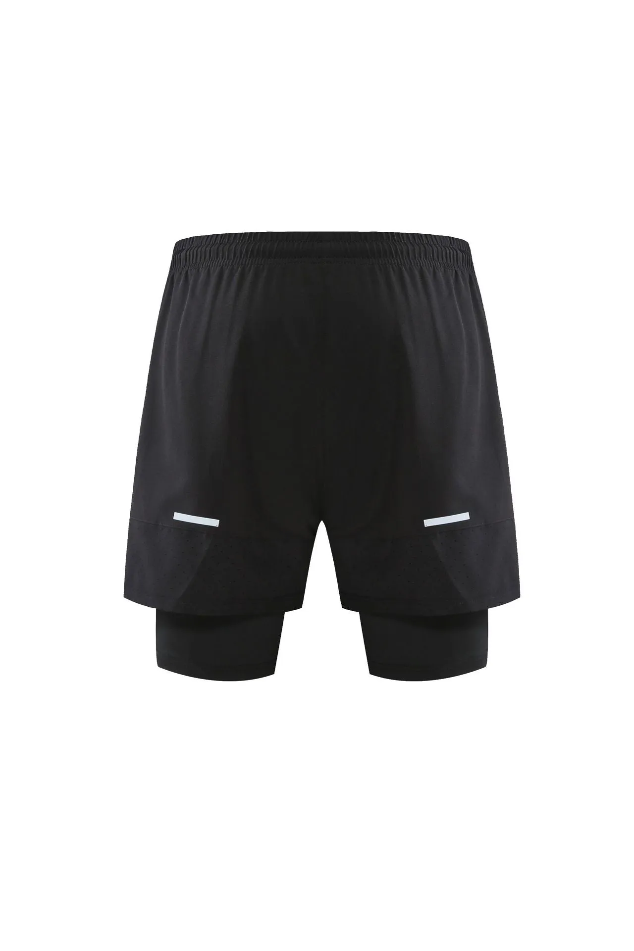 Fake 2 Piece Elastic Quick-Dry Sports Shorts