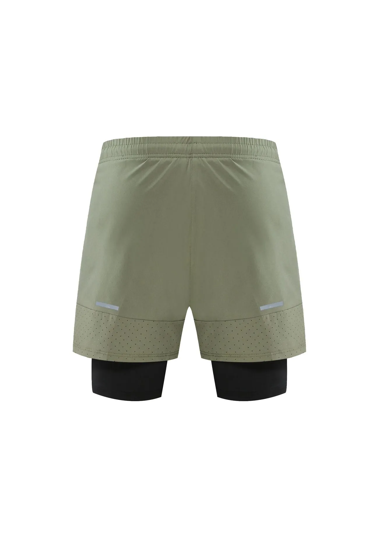 Fake 2 Piece Elastic Quick-Dry Sports Shorts