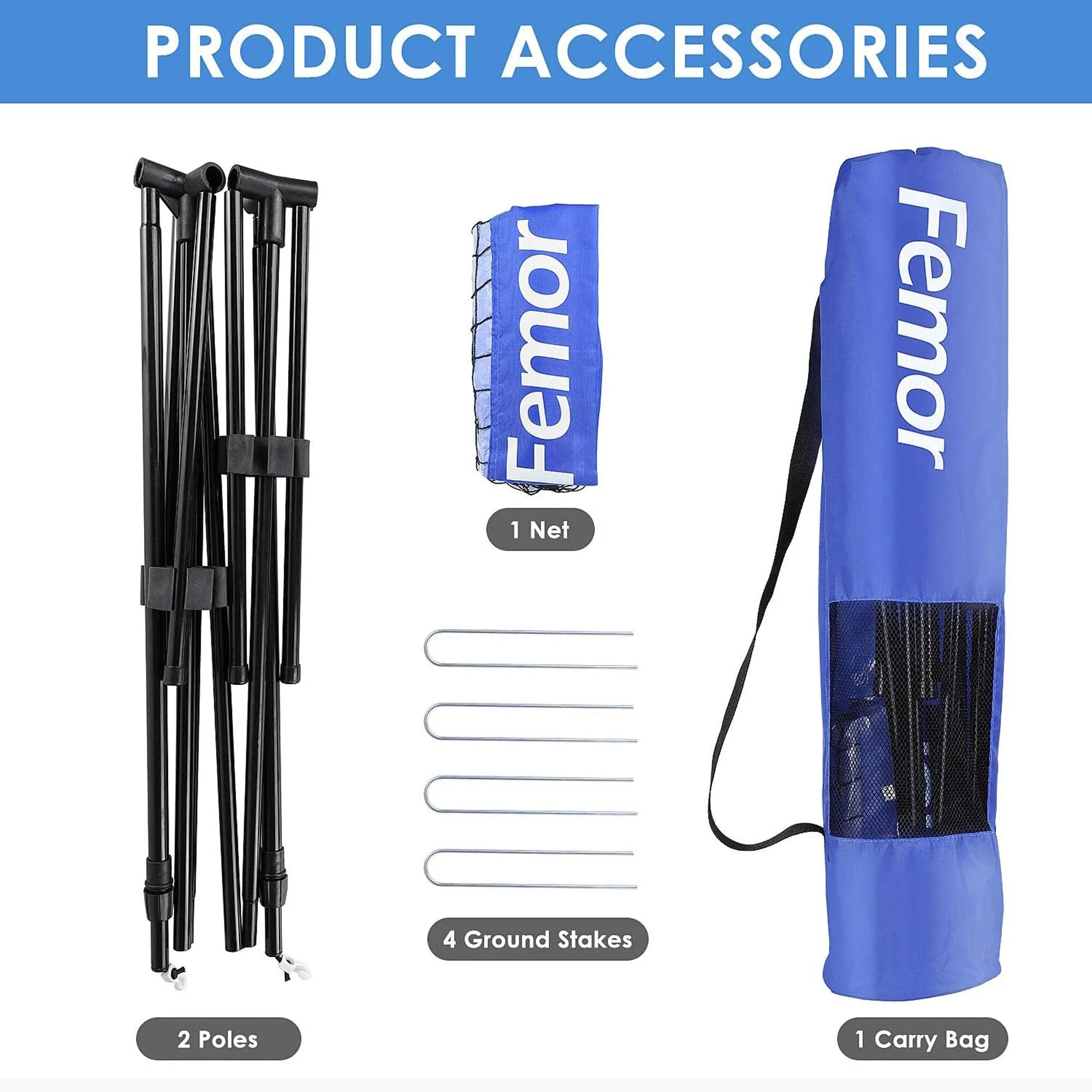 Femor FS051 10ft. Height Adjustable Volleyball Net