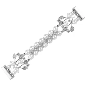 Fitbit Versa 3 rhinestone flower shaped orbs watch strap - White