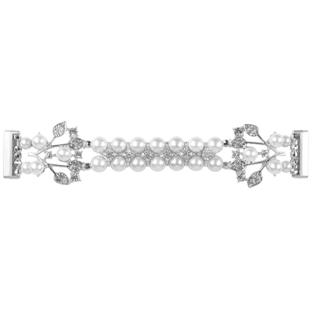 Fitbit Versa 3 rhinestone flower shaped orbs watch strap - White