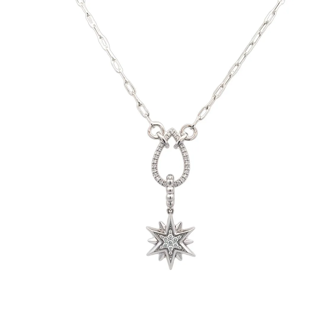 Gabriel & Co. White Gold Starburst Diamond Pendant