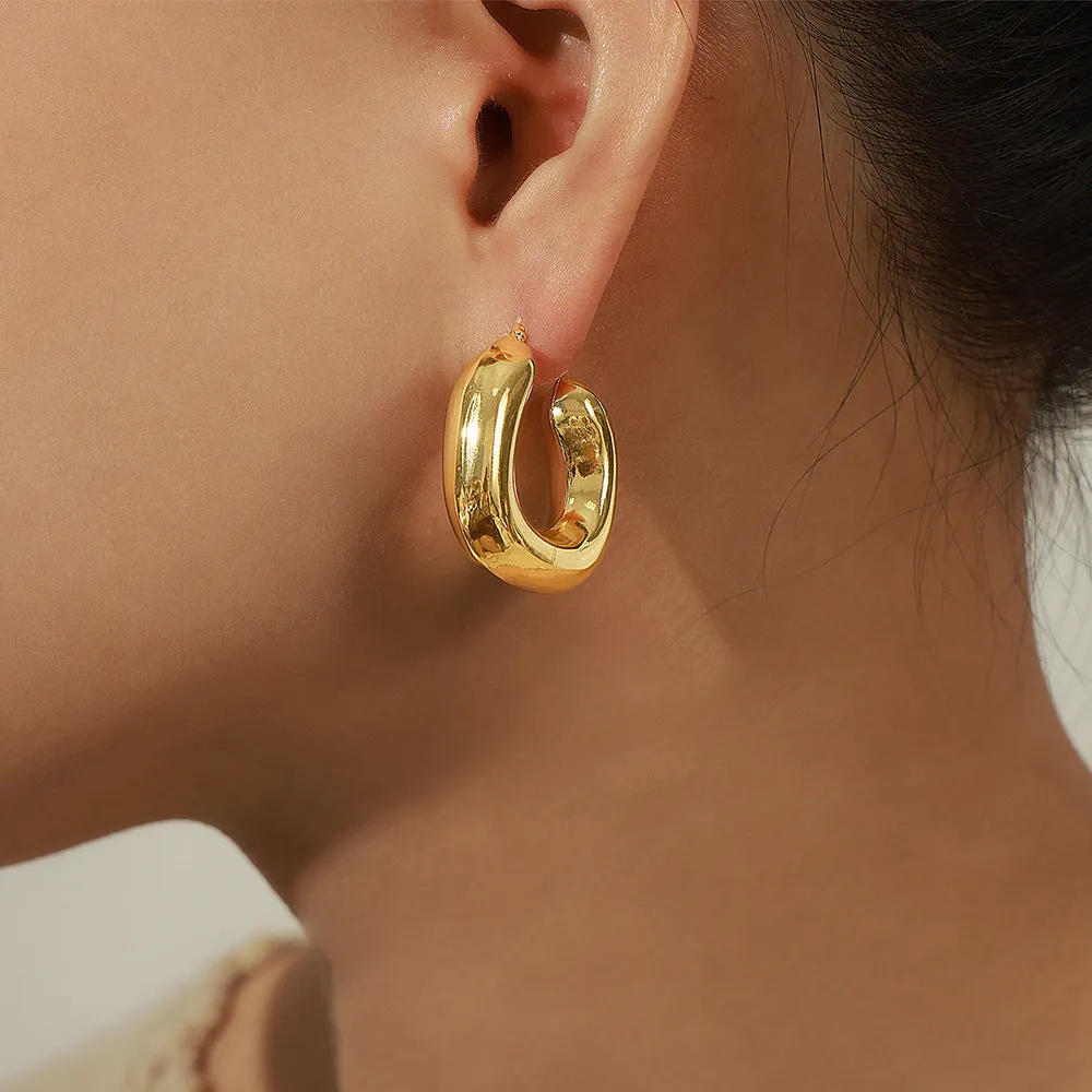 Geometric Delight Titanium Steel Earrings for Women