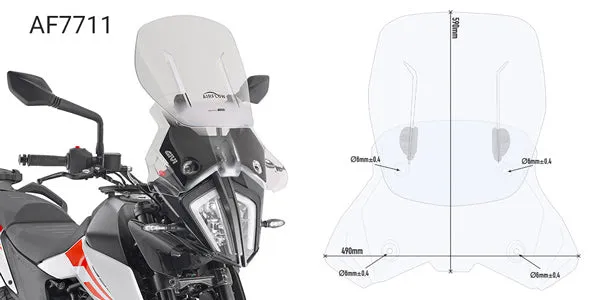 Givi Airflow bike-specific sliding screens