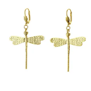 Gold Plated Dragonfly Earrings