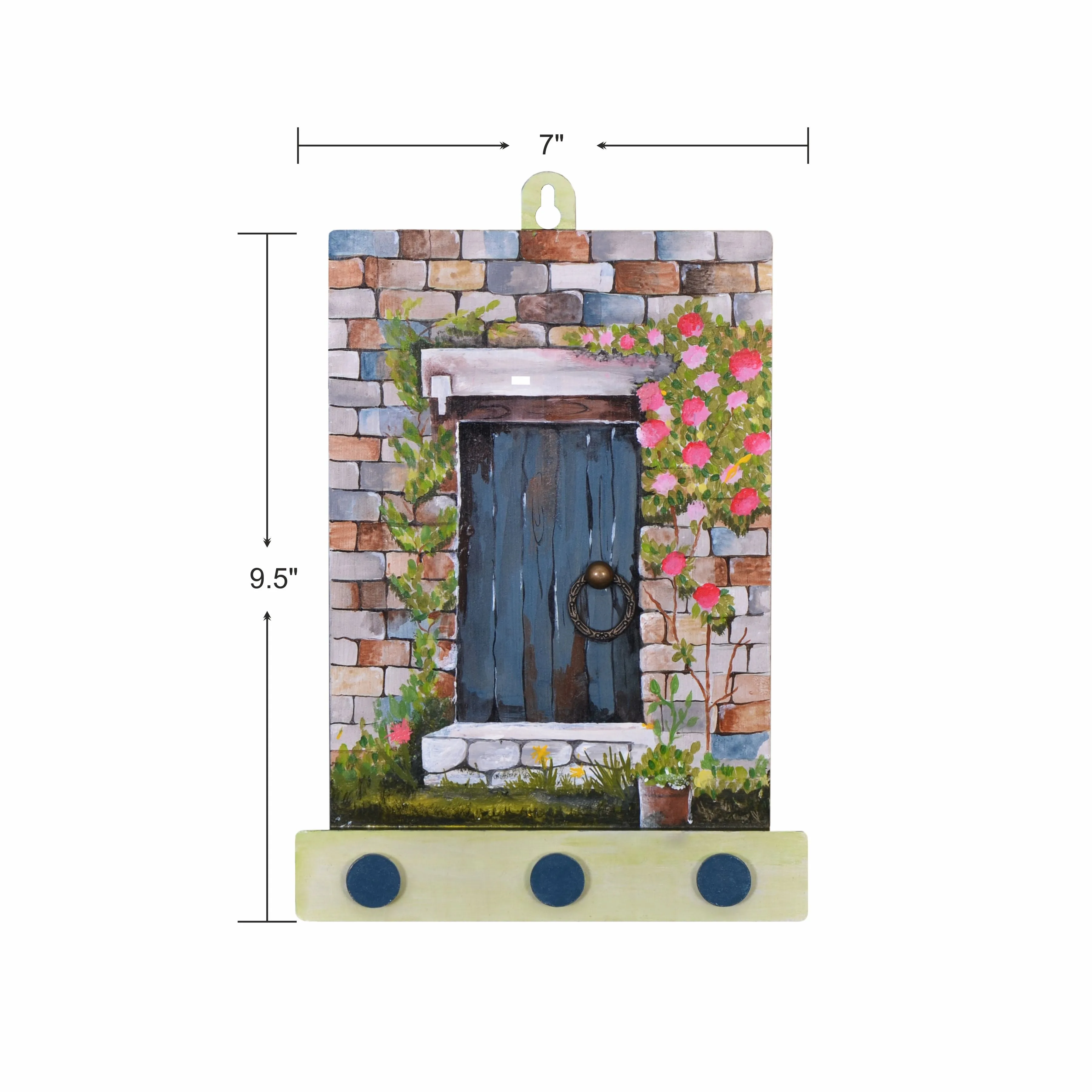 Handpainted Keyholder with wall hanging (set of 3) (Multicolour)