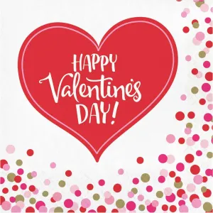 Happy Heart "Valentine's Day" Lunch Napkins (16ct)