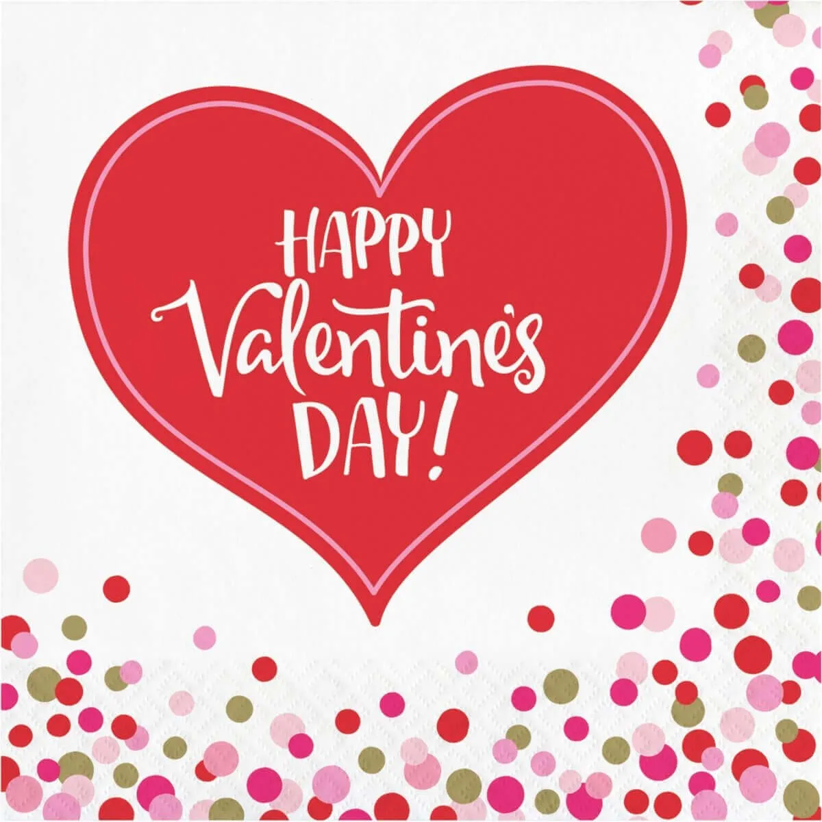 Happy Heart "Valentine's Day" Lunch Napkins (16ct)