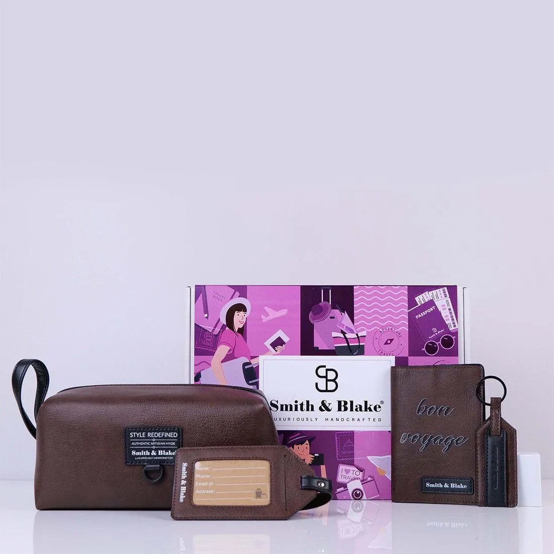 Happy Travels Gift Set Brown