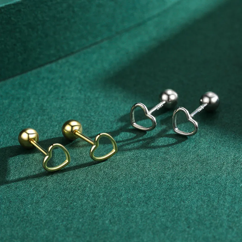 Heart-shaped Sterling Silver Earrings from Planderful Collection