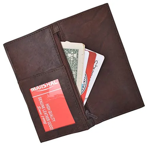 ID Credit Card Money Holder Genuine Leather Bifold Front Pocket Wallet