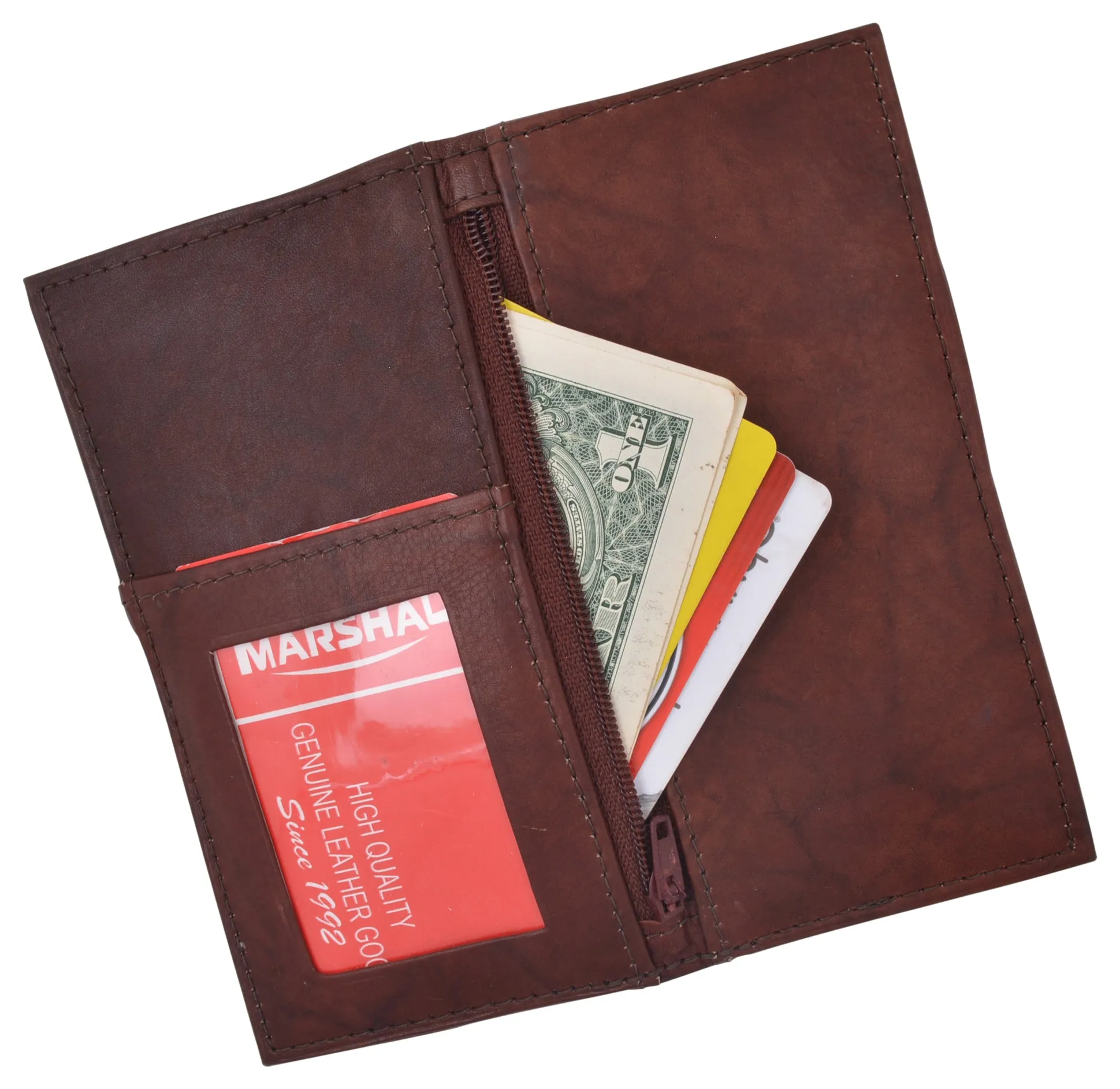 ID Credit Card Money Holder Genuine Leather Bifold Front Pocket Wallet