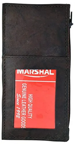 ID Credit Card Money Holder Genuine Leather Bifold Front Pocket Wallet
