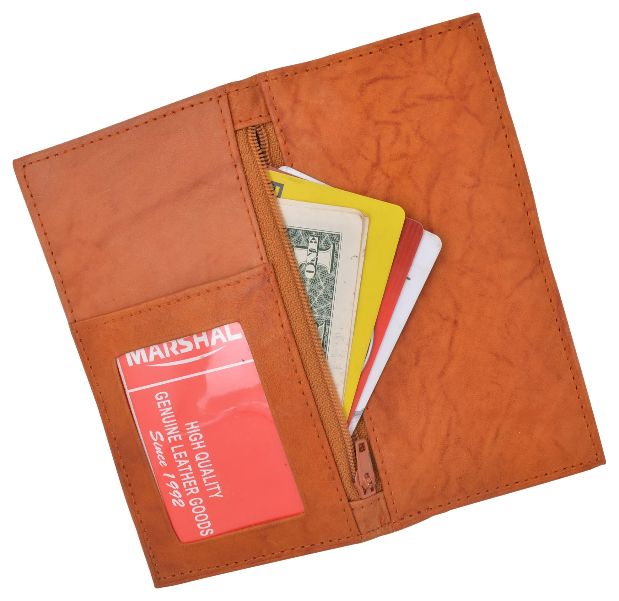 ID Credit Card Money Holder Genuine Leather Bifold Front Pocket Wallet