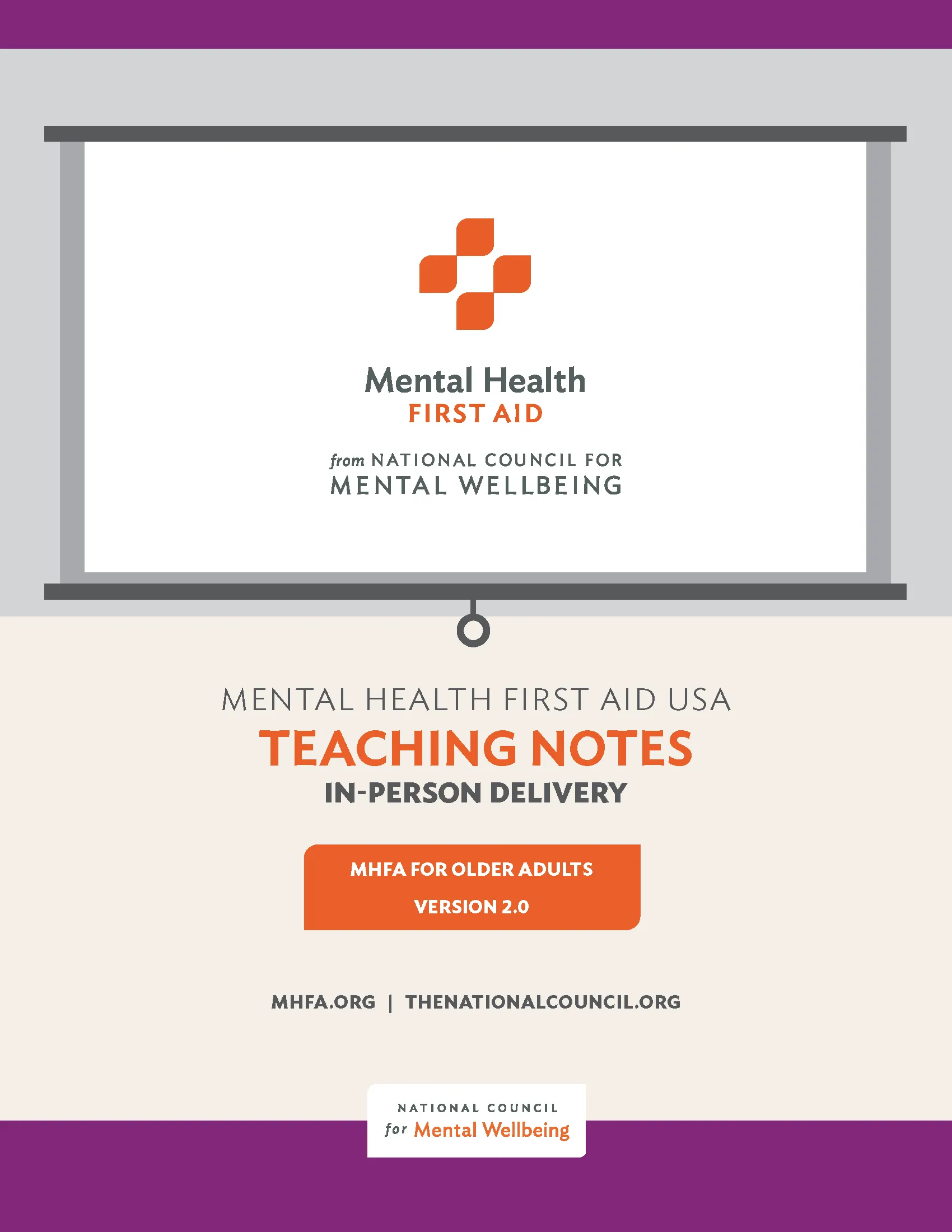 In-person Adult MHFA for Older Adults Teaching Notes Version 2.0