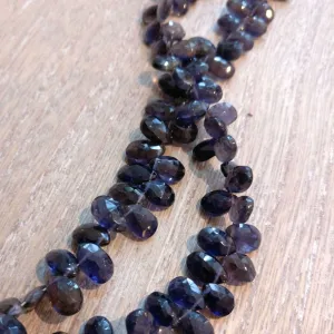Iolite Faceted Pear Briolette Beads (set of 5)