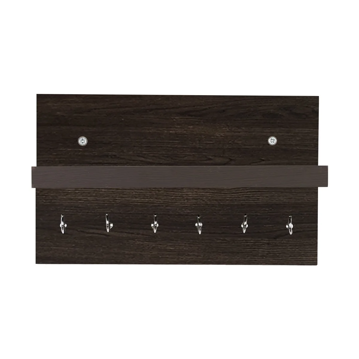Kawachi Wall Mounted Home Décor 8 Key Hooks Rail with Shelf Key Chain Holder Wall Hooks