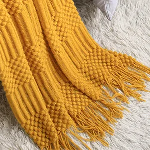 Knitted Lightweight Tassels Throw
