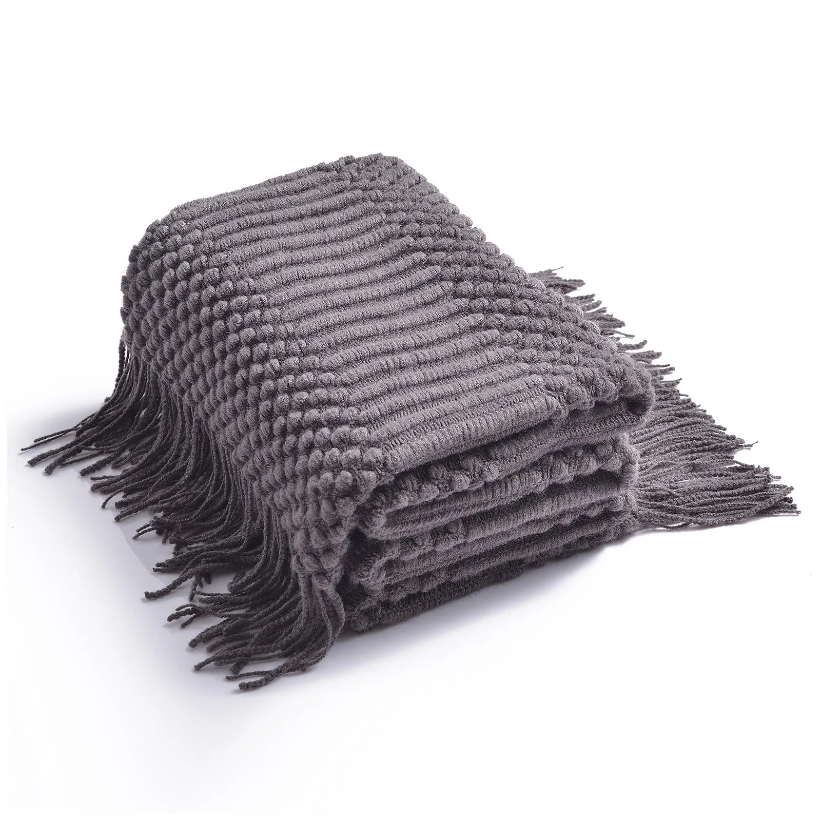 Knitted Lightweight Tassels Throw