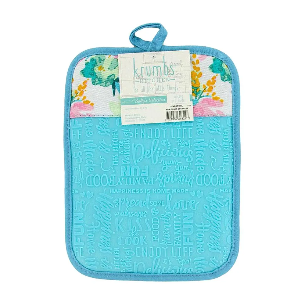 Krumbs Kitchen Designer Collection Silicone Pot Holder, Watercolors