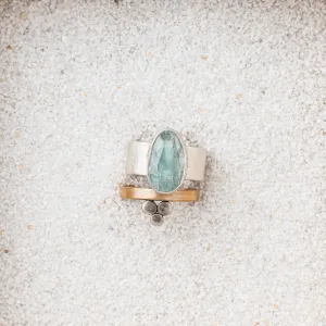 Kyanite Oval Ring on Wide Band