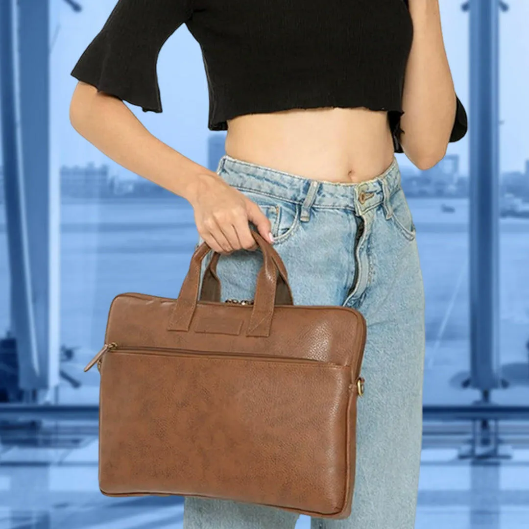 Laptop Messenger Bag Gifts for Her - Tan