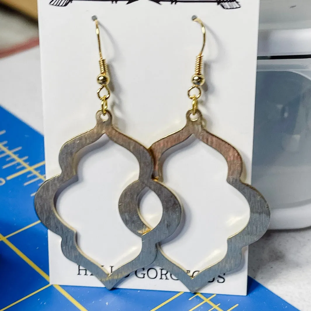 Large|Brass|Scallop|Earrings