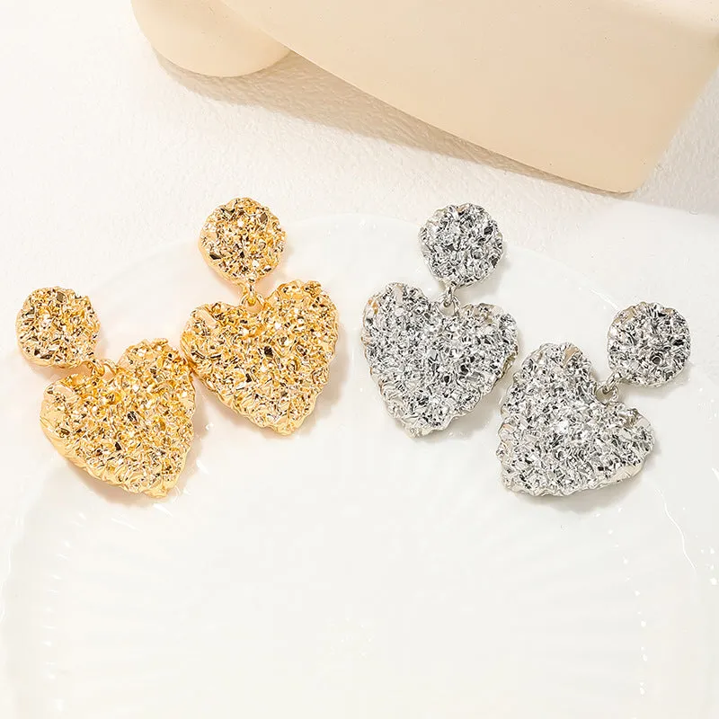 Lava Heart Shaped Pendant Earrings in European and American Style