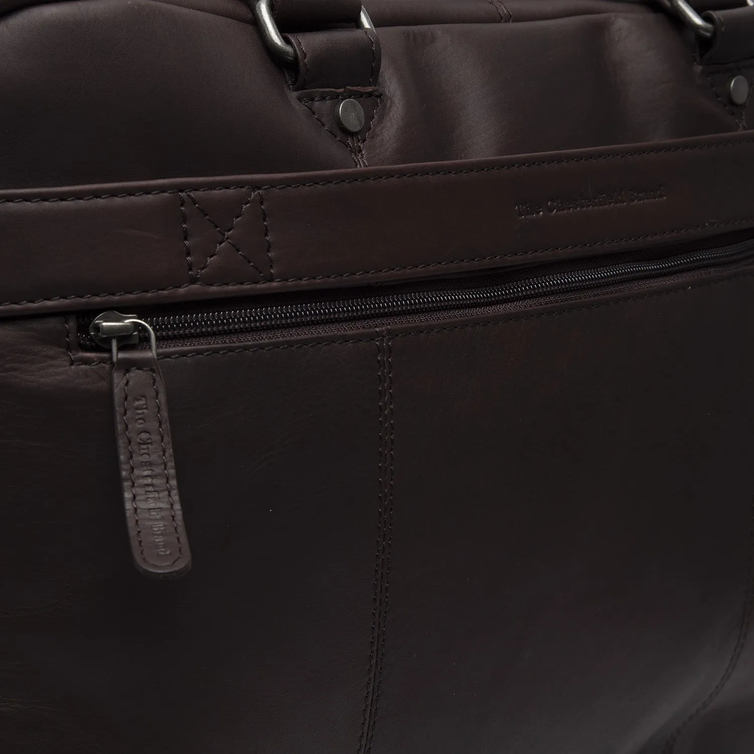 Leather Laptop Bag Brown Boston