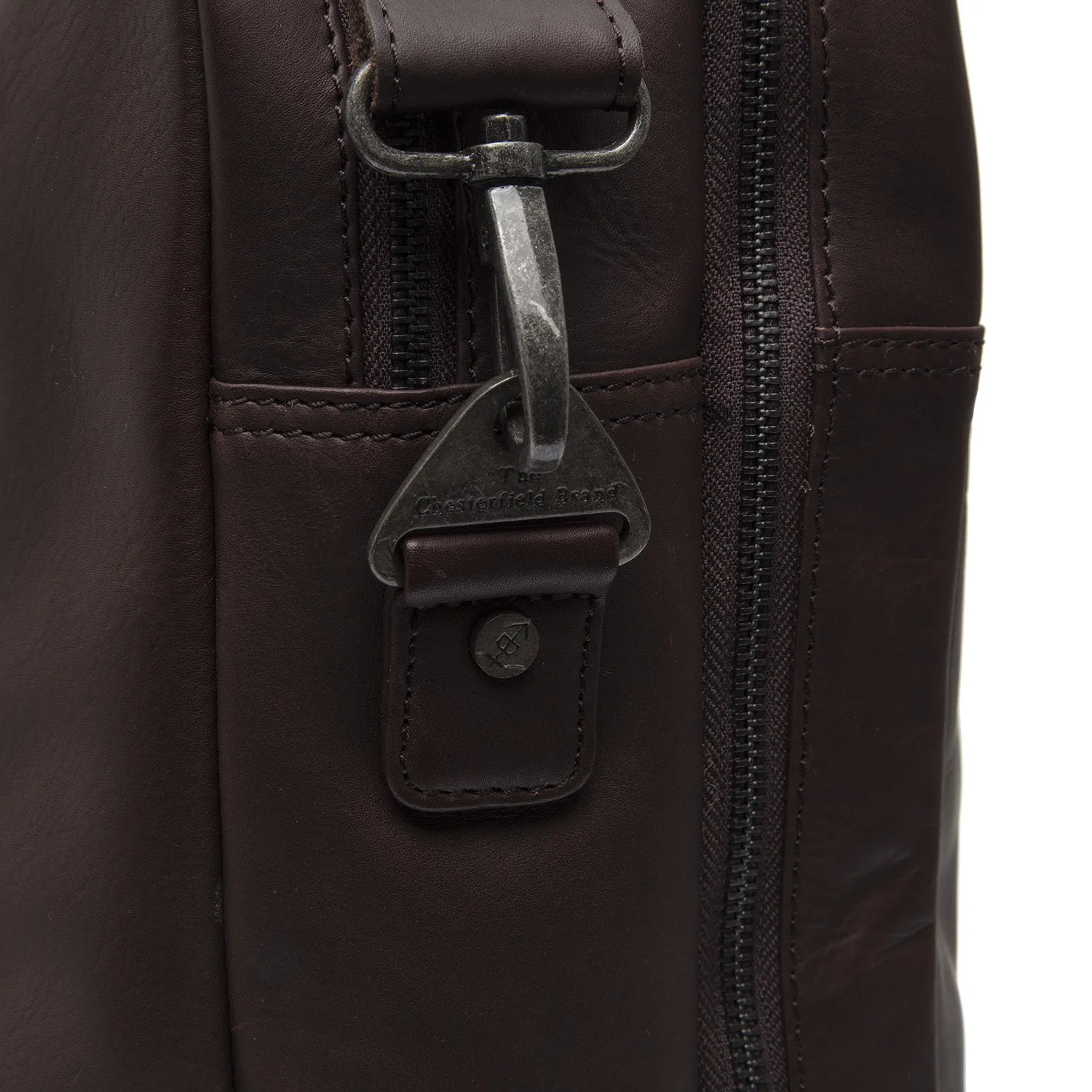 Leather Laptop Bag Brown Boston