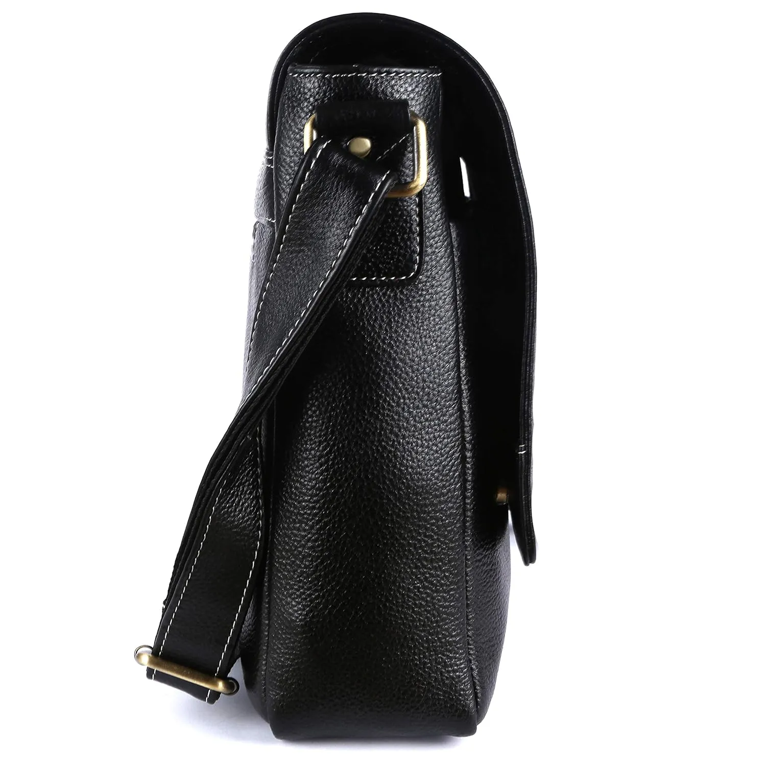 Leather Laptop Shoulder Bag For Men - Fits 14-16 Inch Laptop - 1 Year Warranty