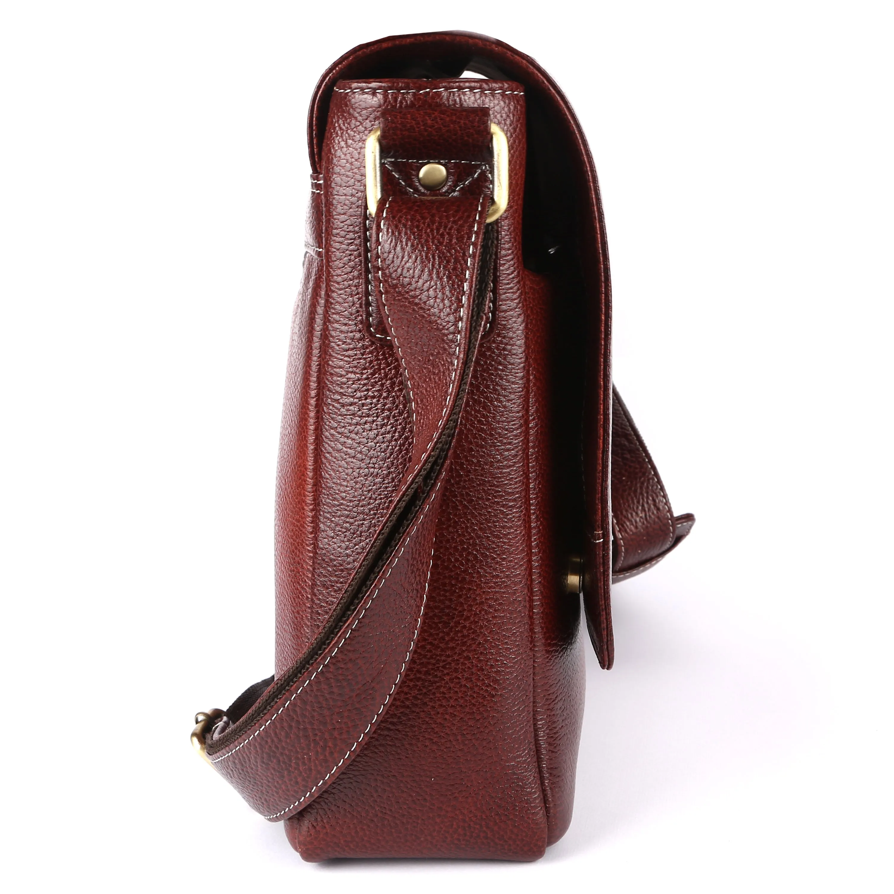 Leather Laptop Shoulder Bag For Men - Fits 14-16 Inch Laptop - 1 Year Warranty