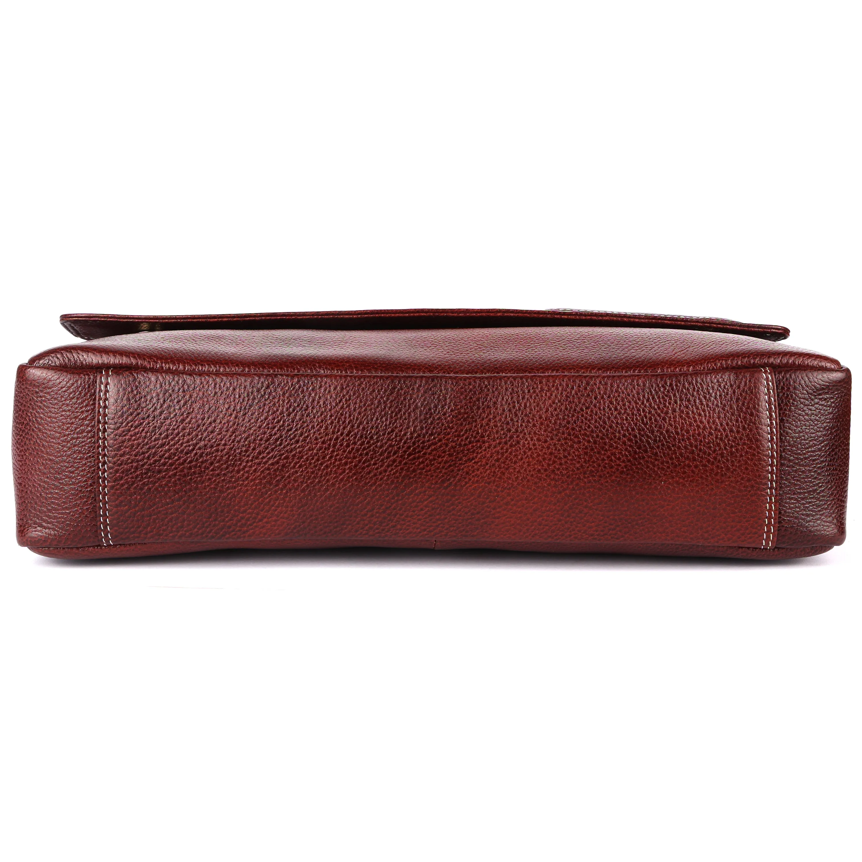 Leather Laptop Shoulder Bag For Men - Fits 14-16 Inch Laptop - 1 Year Warranty