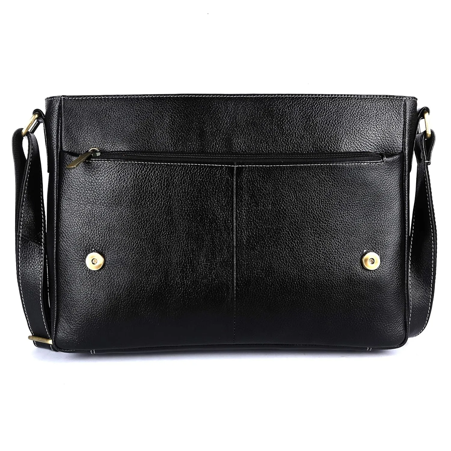 Leather Laptop Shoulder Bag For Men - Fits 14-16 Inch Laptop - 1 Year Warranty