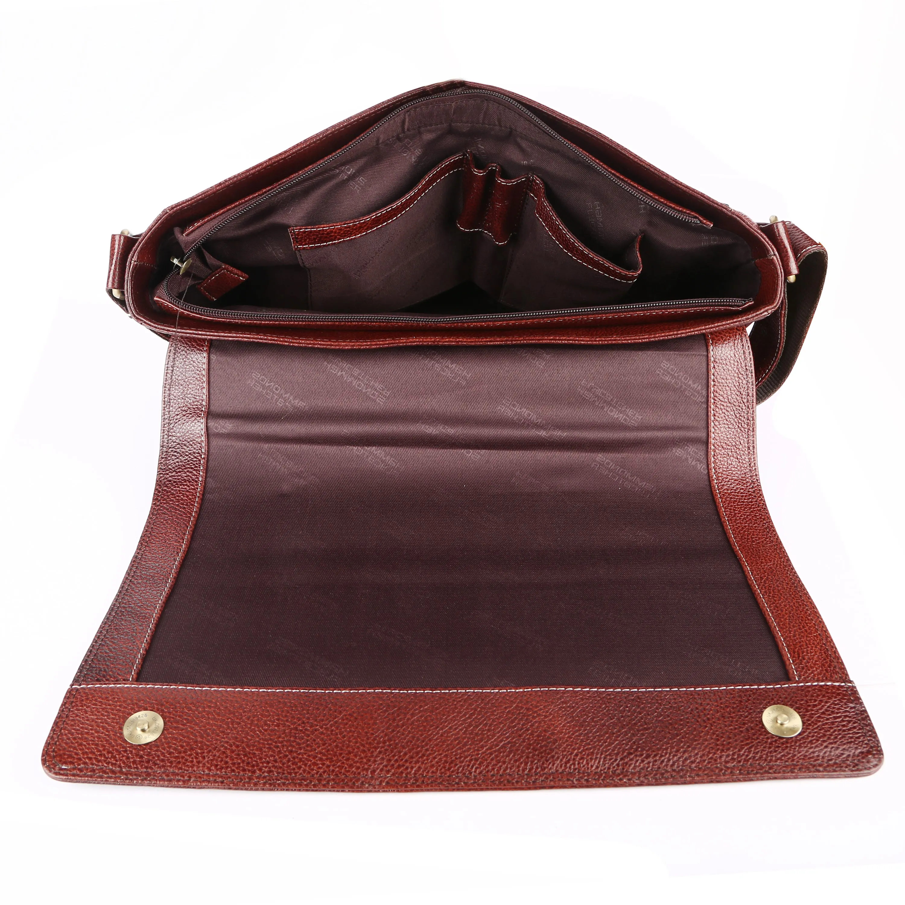 Leather Laptop Shoulder Bag For Men - Fits 14-16 Inch Laptop - 1 Year Warranty