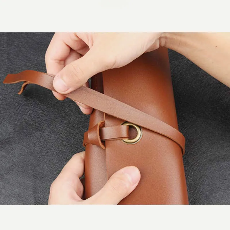 Leather Roll Up Tool Pouch Bag Tool Organizer Retched Bag