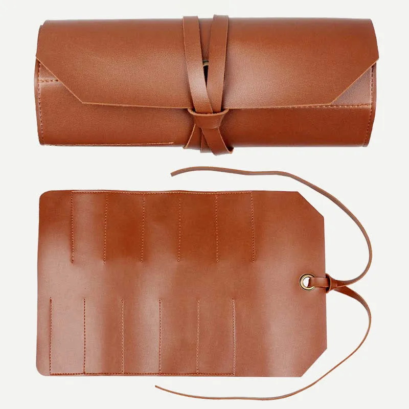 Leather Roll Up Tool Pouch Bag Tool Organizer Retched Bag